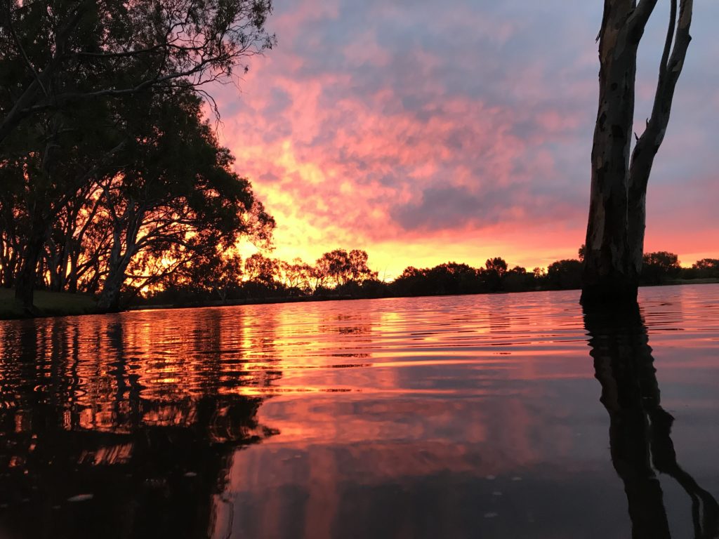 Lake at sunset